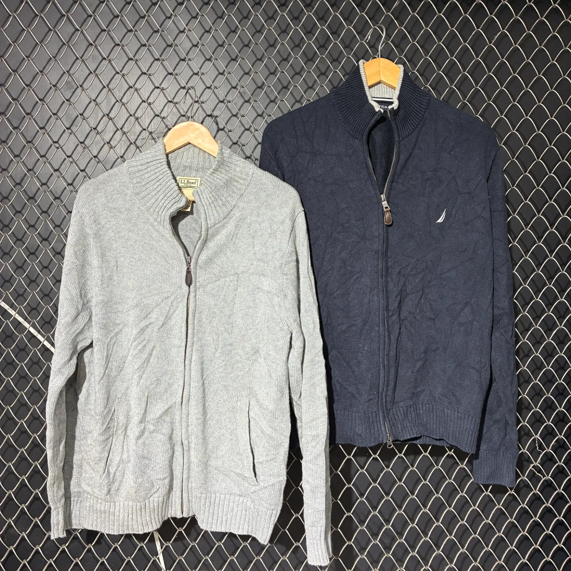 l.l bean,nautica branded sweater full zip (fnc956)
