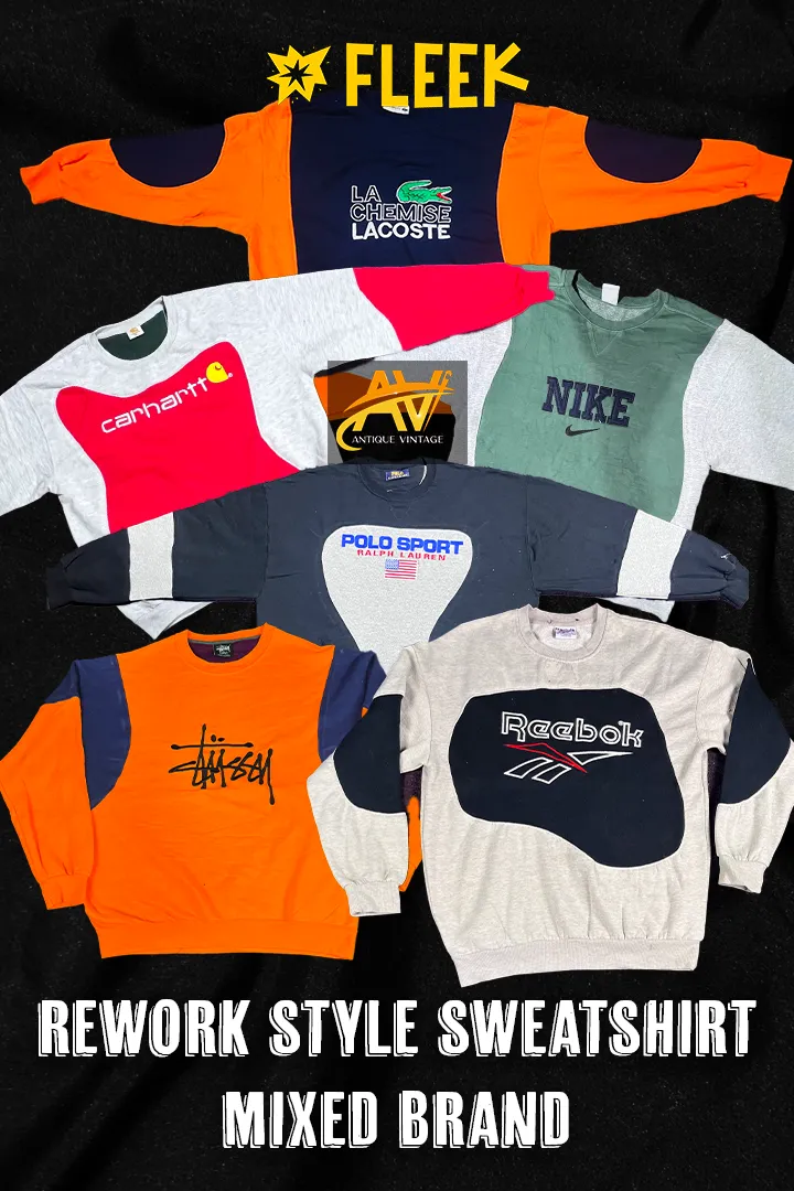 Sweat Shirt Refeito no Estilo de Marca Mista
