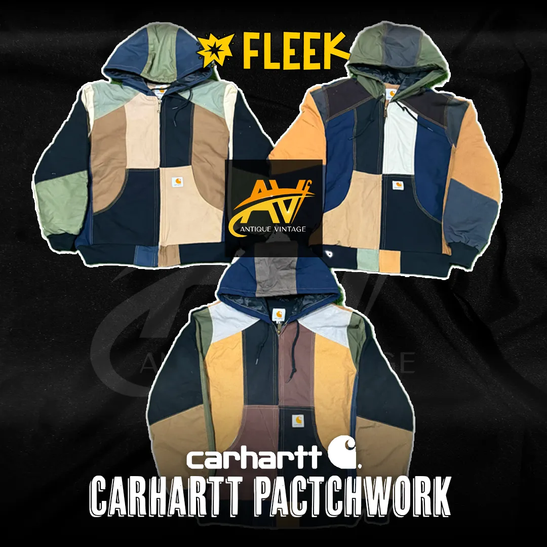 Jaqueta com capuz patchwork estilo rework da Carha..
