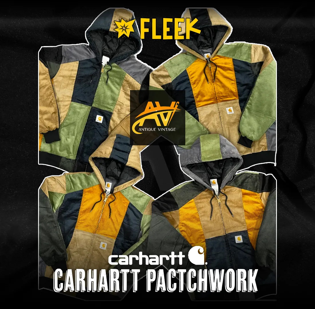 carhartt rework style patchwork with hood