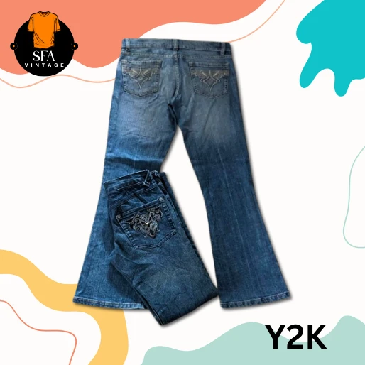 jeans en broderie y2k