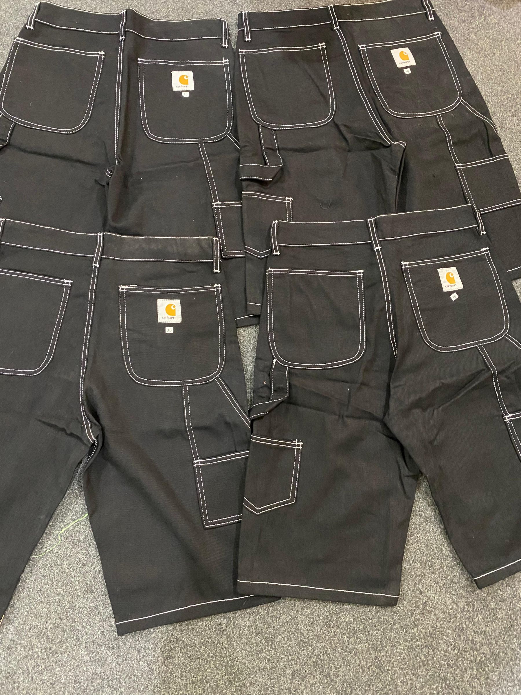 「REW-Carhartt ブラック シングルニーク リワークスタイル ショーツ/ジョート」
