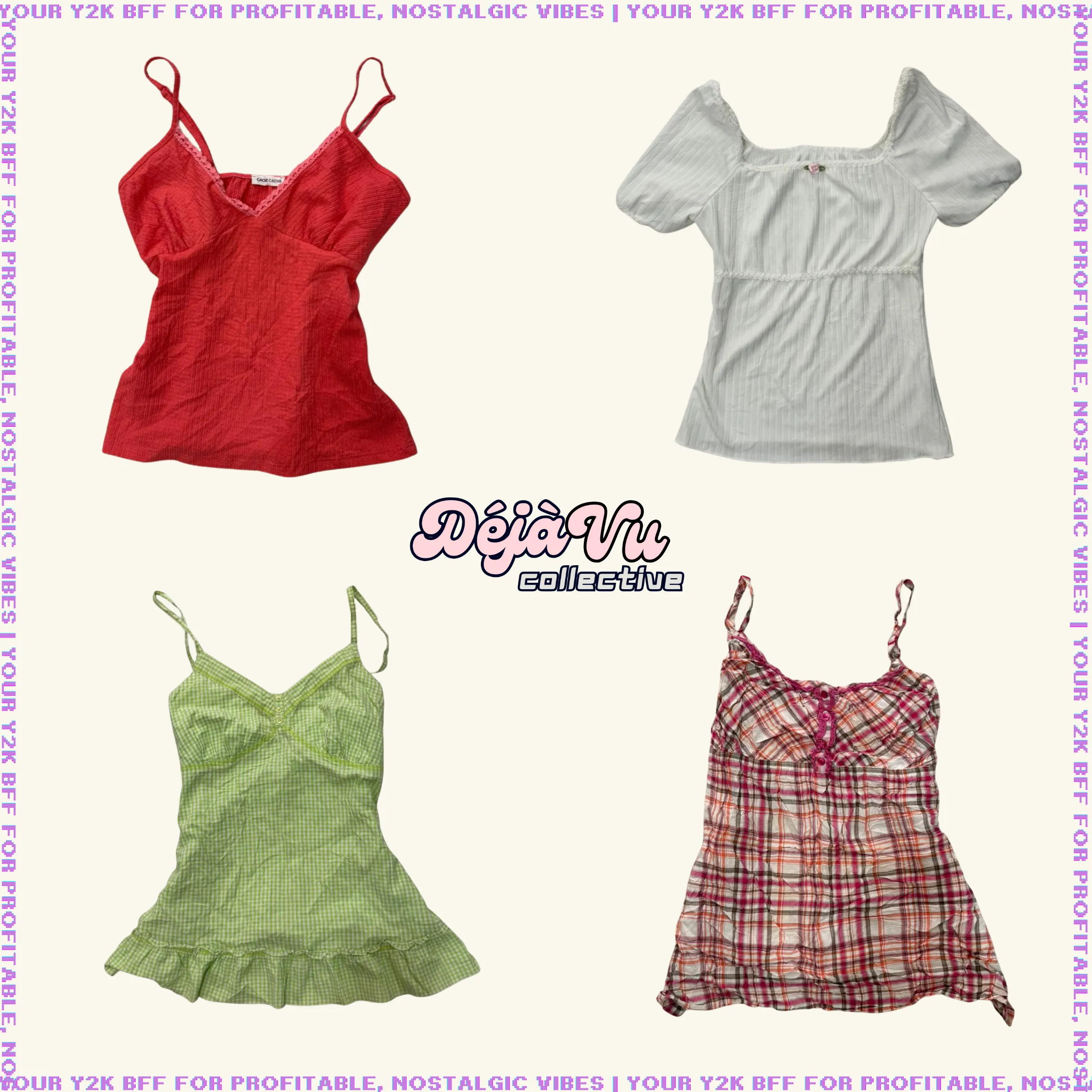 Y2K Cutesy Coquette Dreams Cami Tops (DVC#107)
