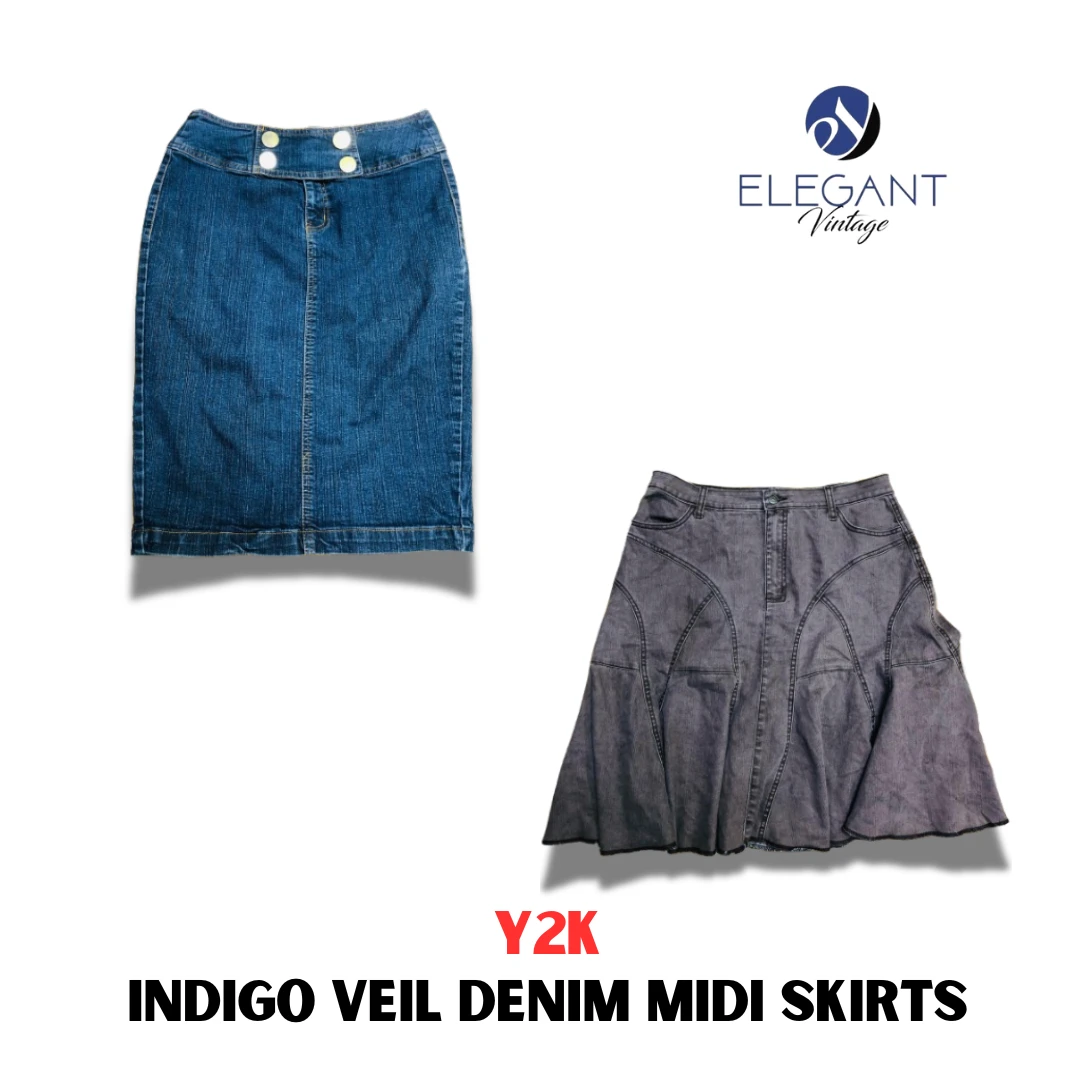 gonne midi in denim indigo y2k - ev01107