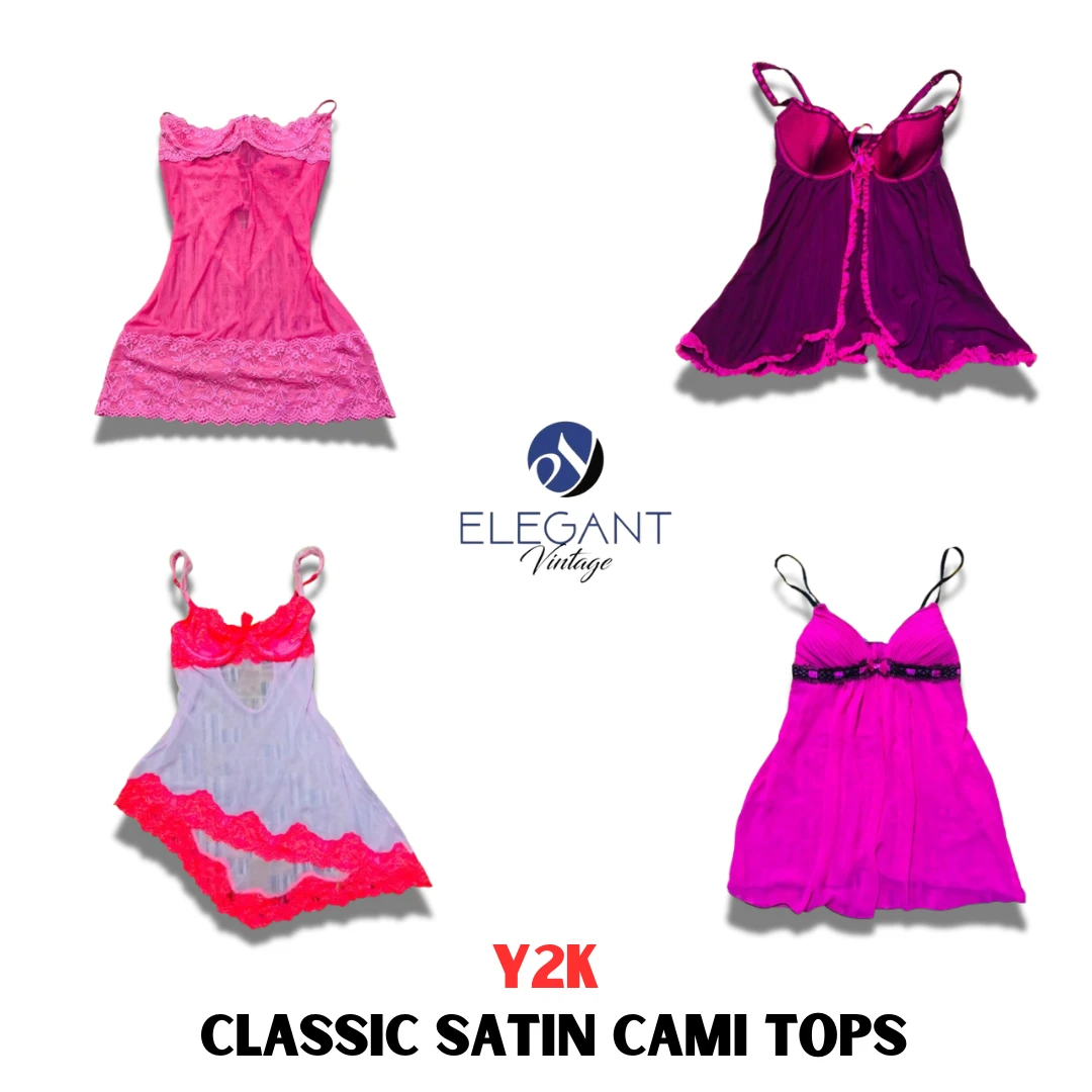 y2k classic satin cami tops - ev01114