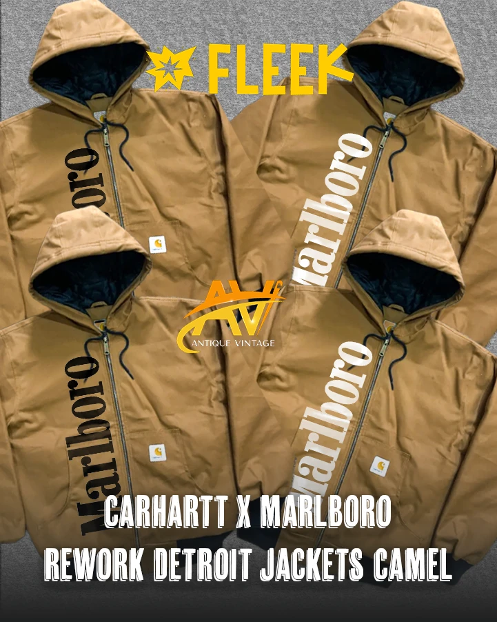 carhartt x marlboro rework detroit jackets camel