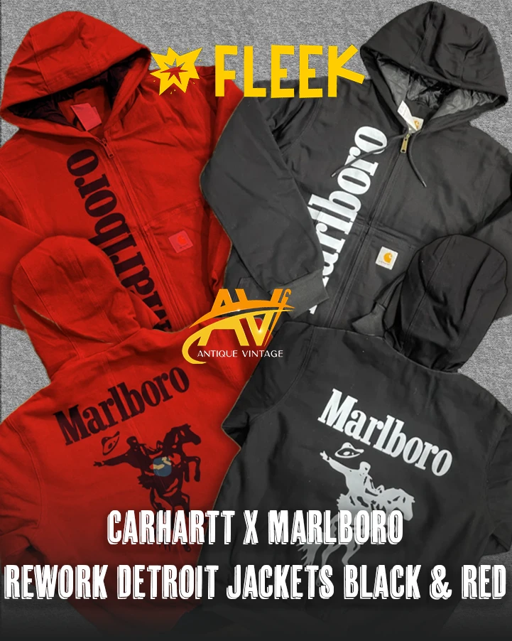 carhartt x marlboro rework detroit jackets red & b..