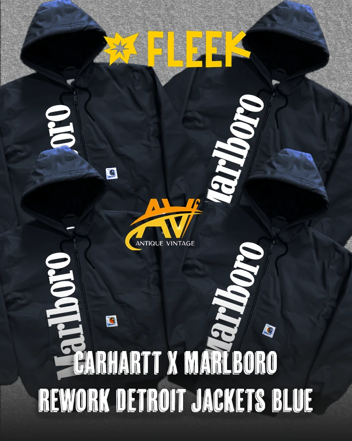 carhartt x marlboro rework detroit jackets blue