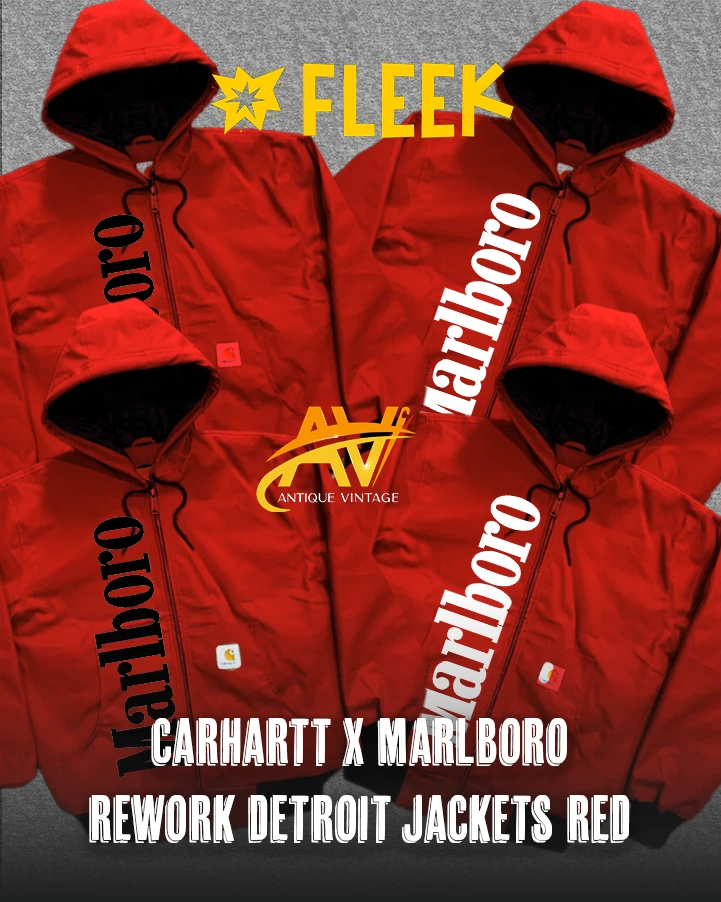 carhartt x marlboro rework detroit jackets red