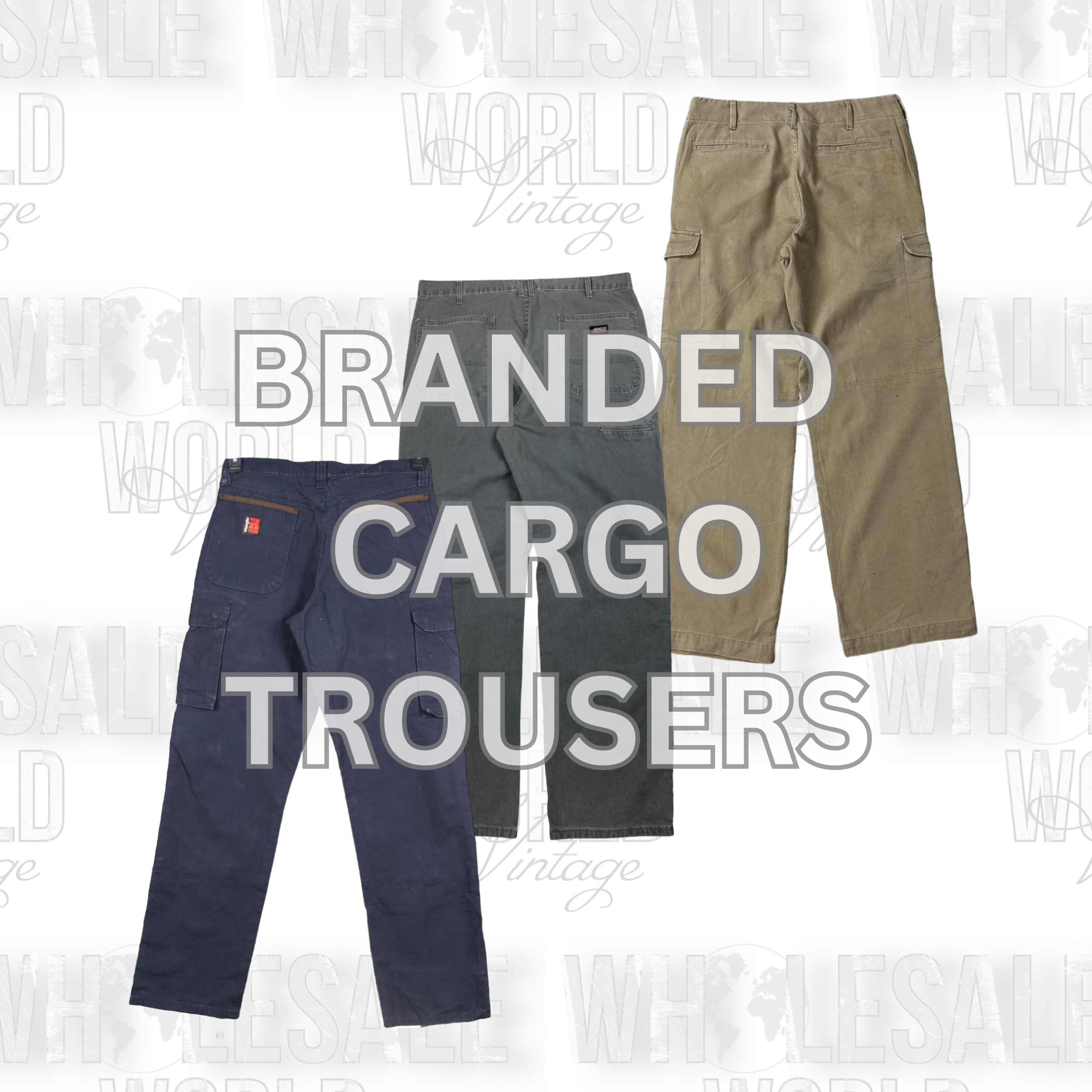 BRANDED CARGO TROUSERS - GRADE AB