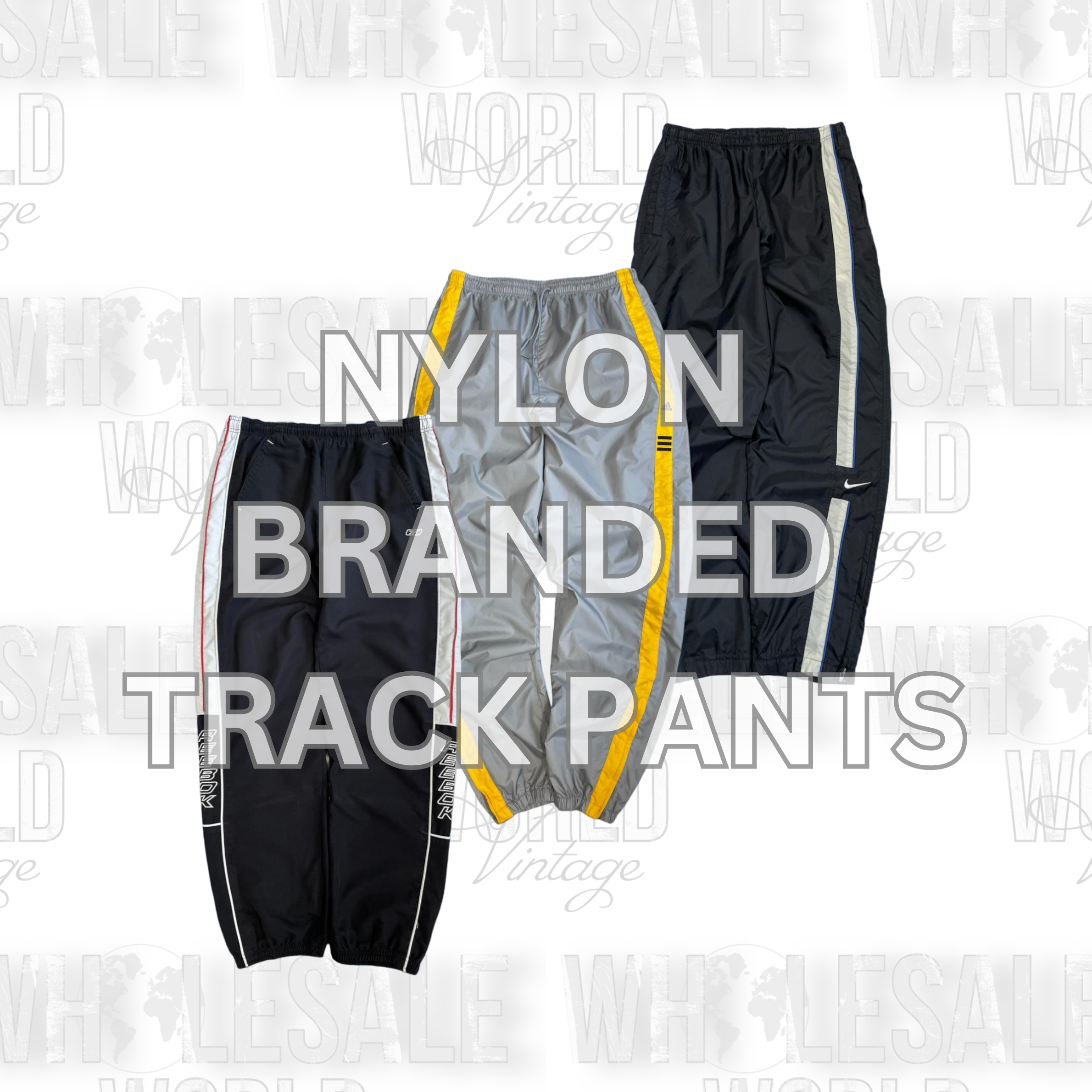 NYLON BRANDED TRACK PANTS - GRADE AB