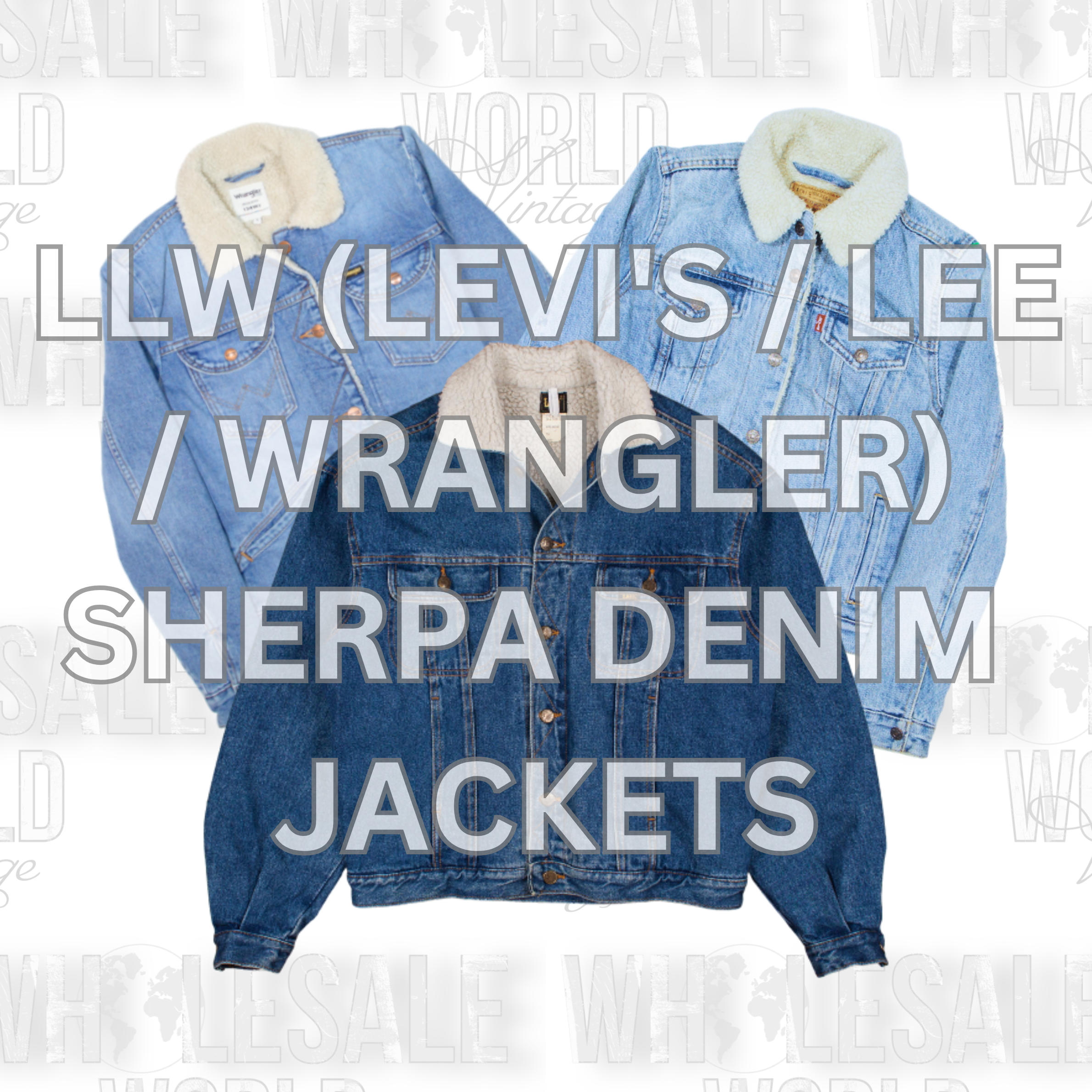 LLW (LEVI'S / LEE / WRANGLER) SHERPA DENIM JACKETS..