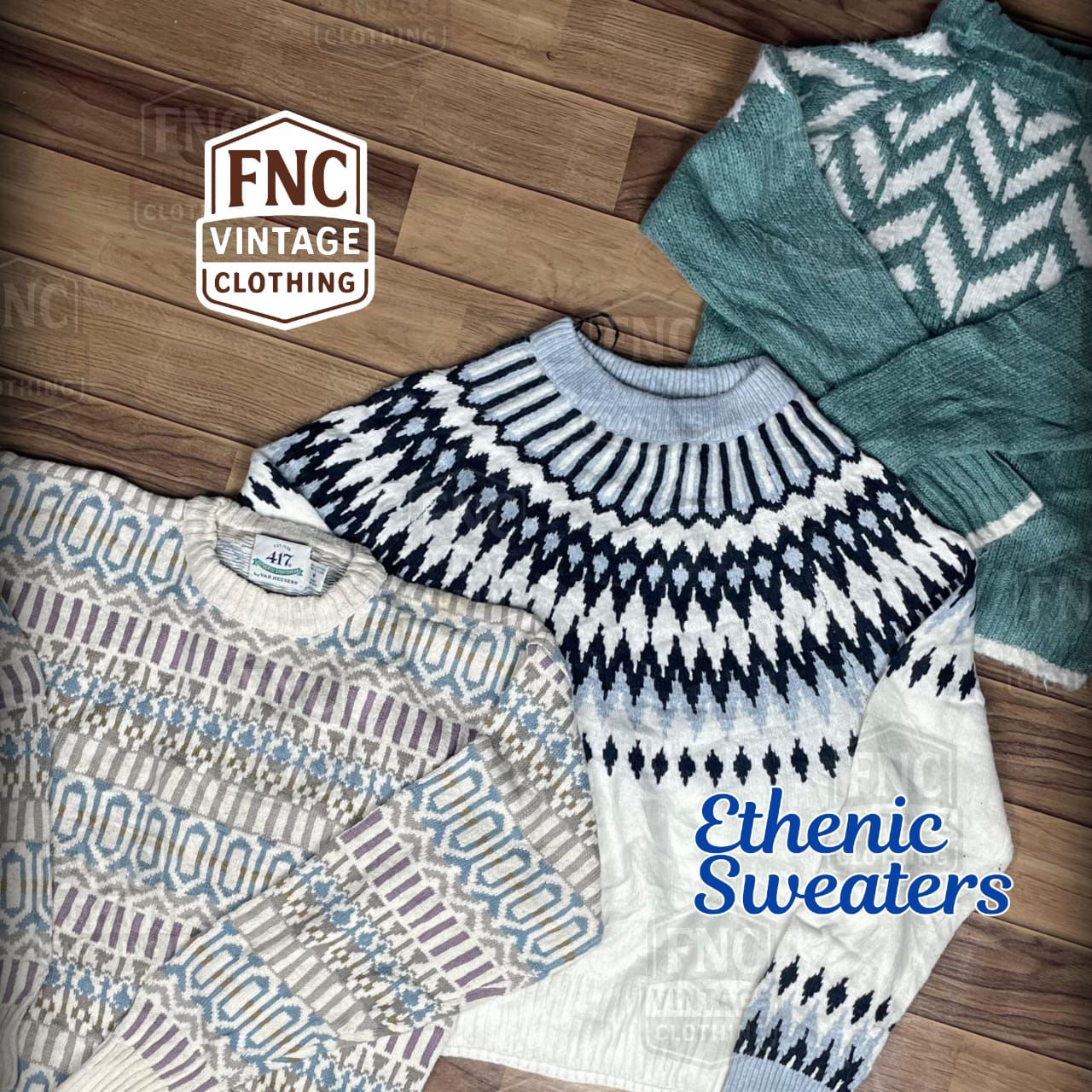 Etnische Pullover – Gemusterte Wollstrickmischung ..