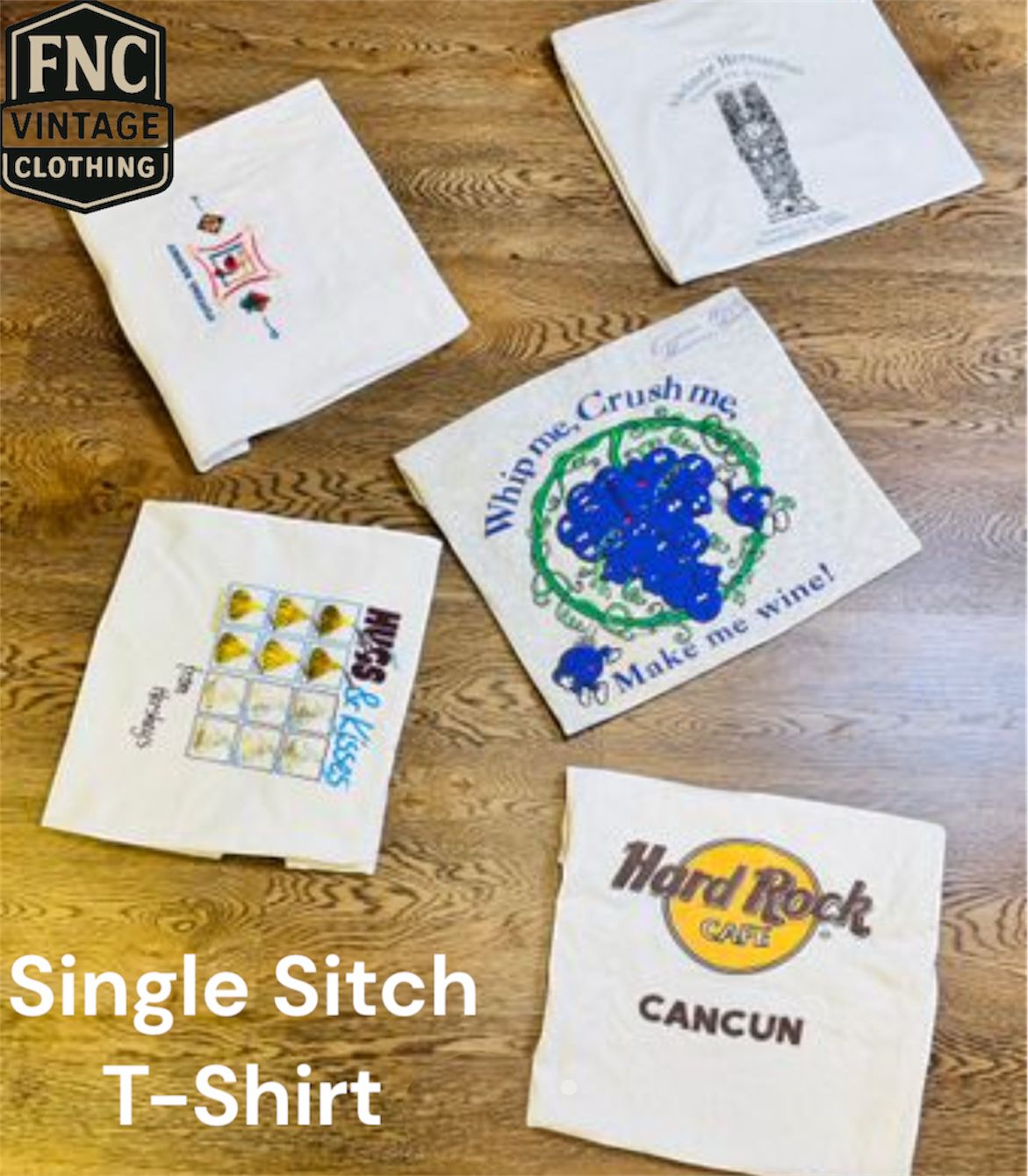 Camisetas de una sola costura – Mezcla gráfica vin..