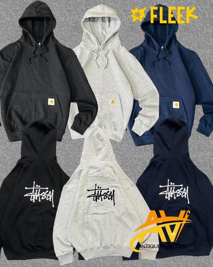 carhartt and stussy mixed hoodies rework style