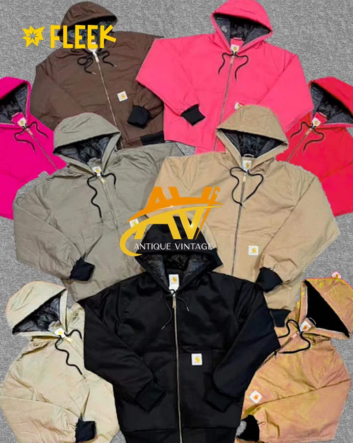 giacche con cappuccio in stile rework a colori mis..