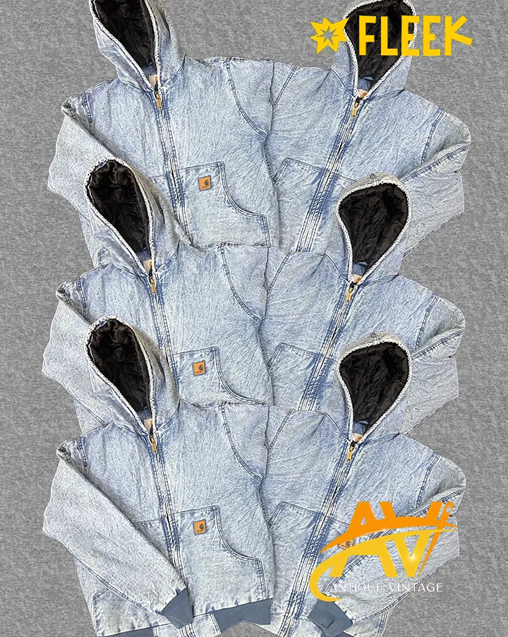 carhartt blue reworked style acid washed denim act..