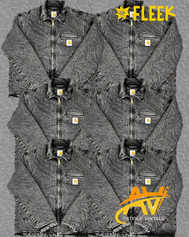 carhartt black reworked style acid washed denim de..