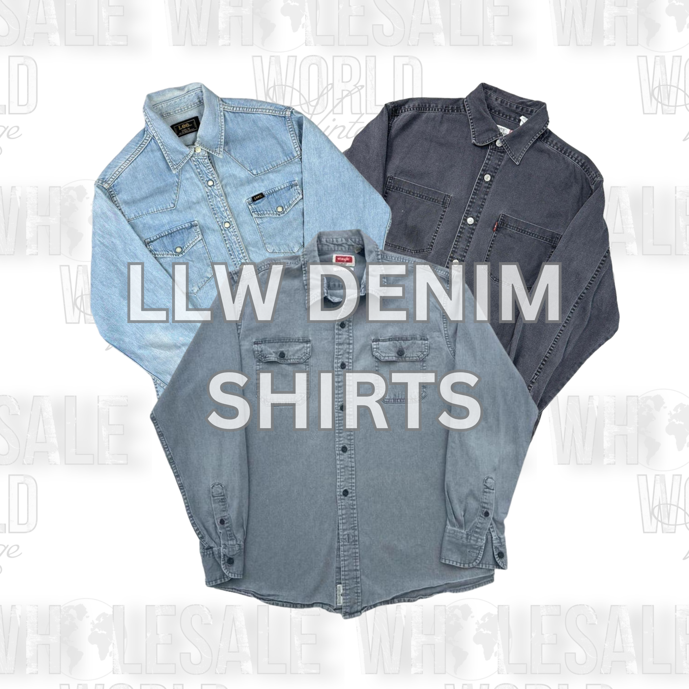 LLW (LEVI'S / LEE / WRANGLER) DENIM SHIRTS - GRADE..