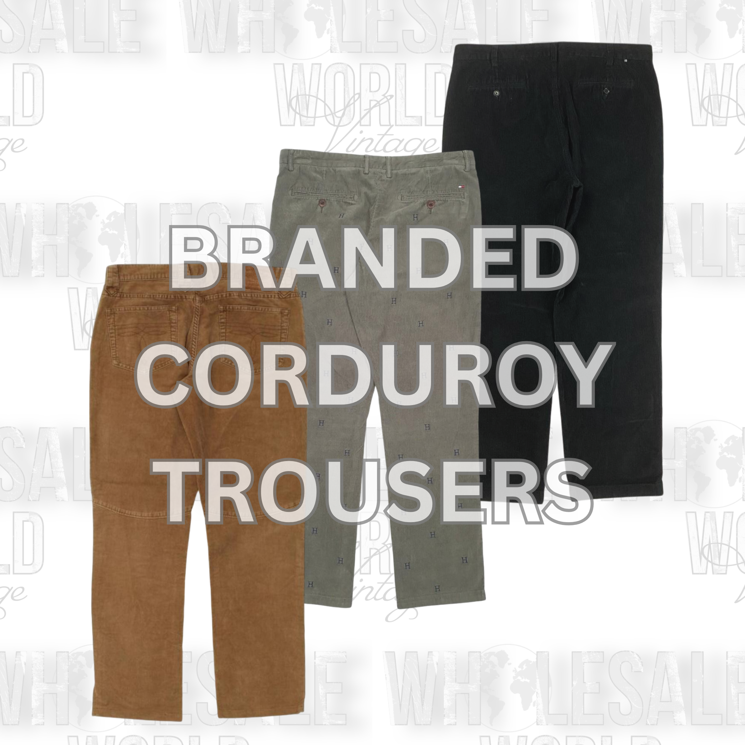 BRANDED CORDUROY TROUSERS - GRADE AB