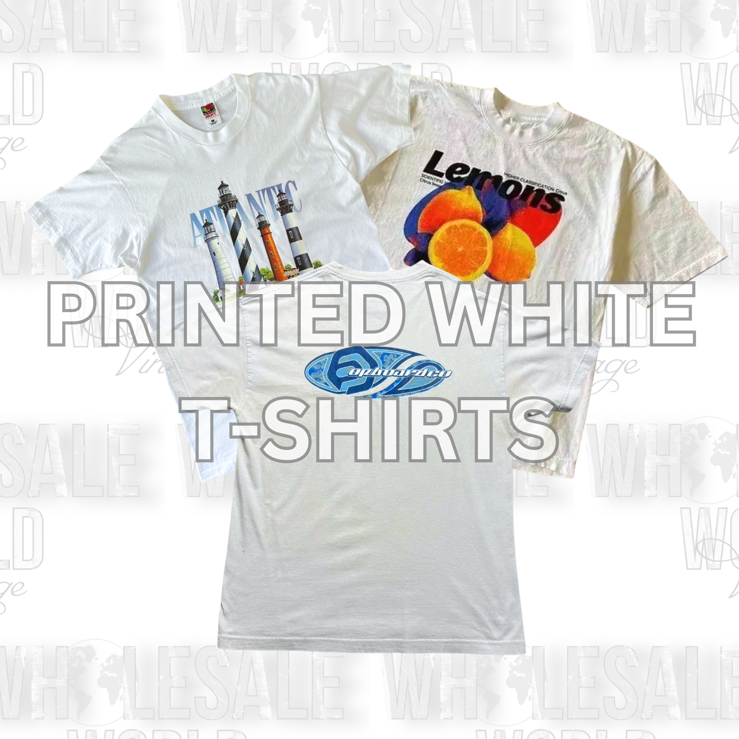 PRINTED WHITE T-SHIRTS  GRADE AB