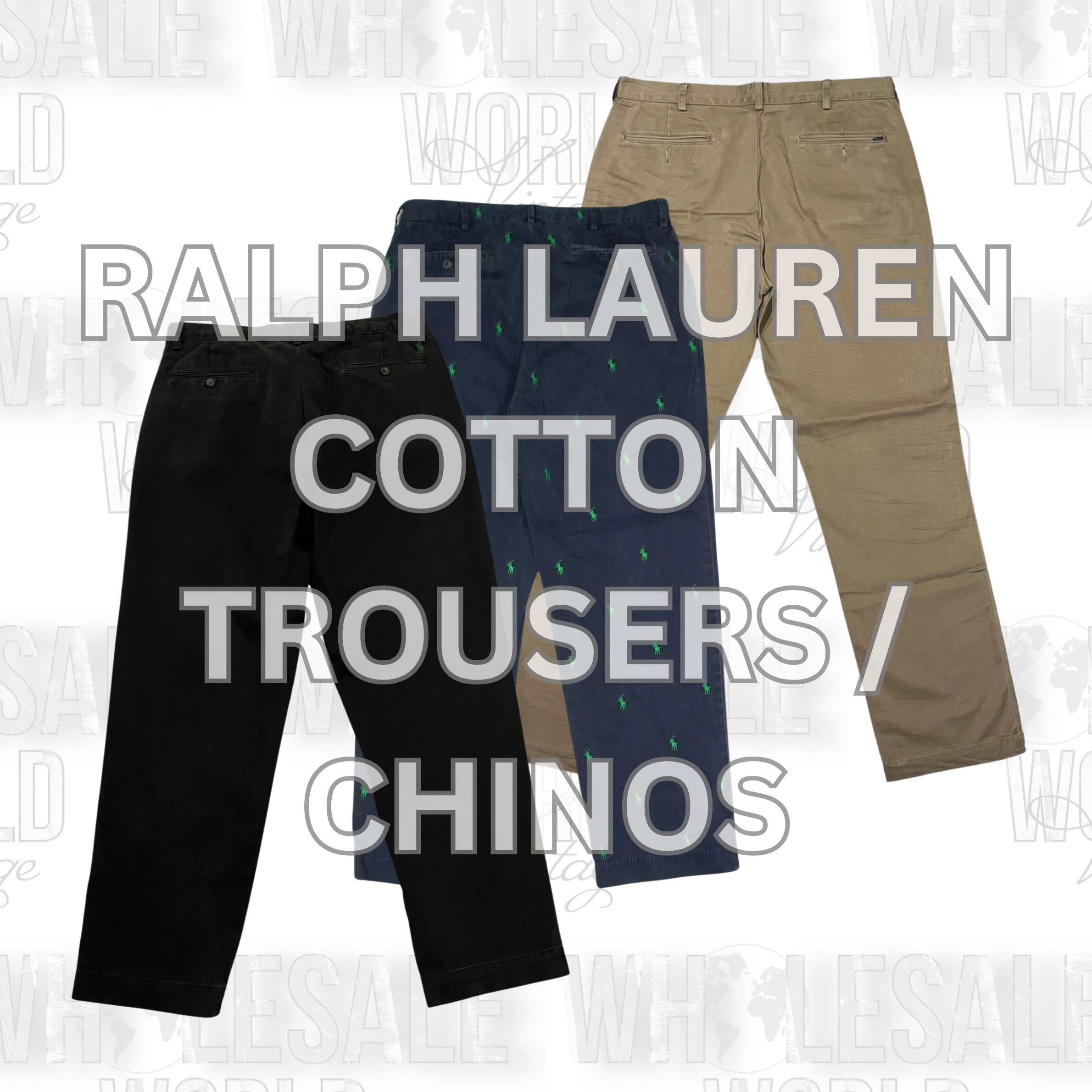 RALPH LAUREN COTTON TROUSERS / CHINOS - GRADE AB