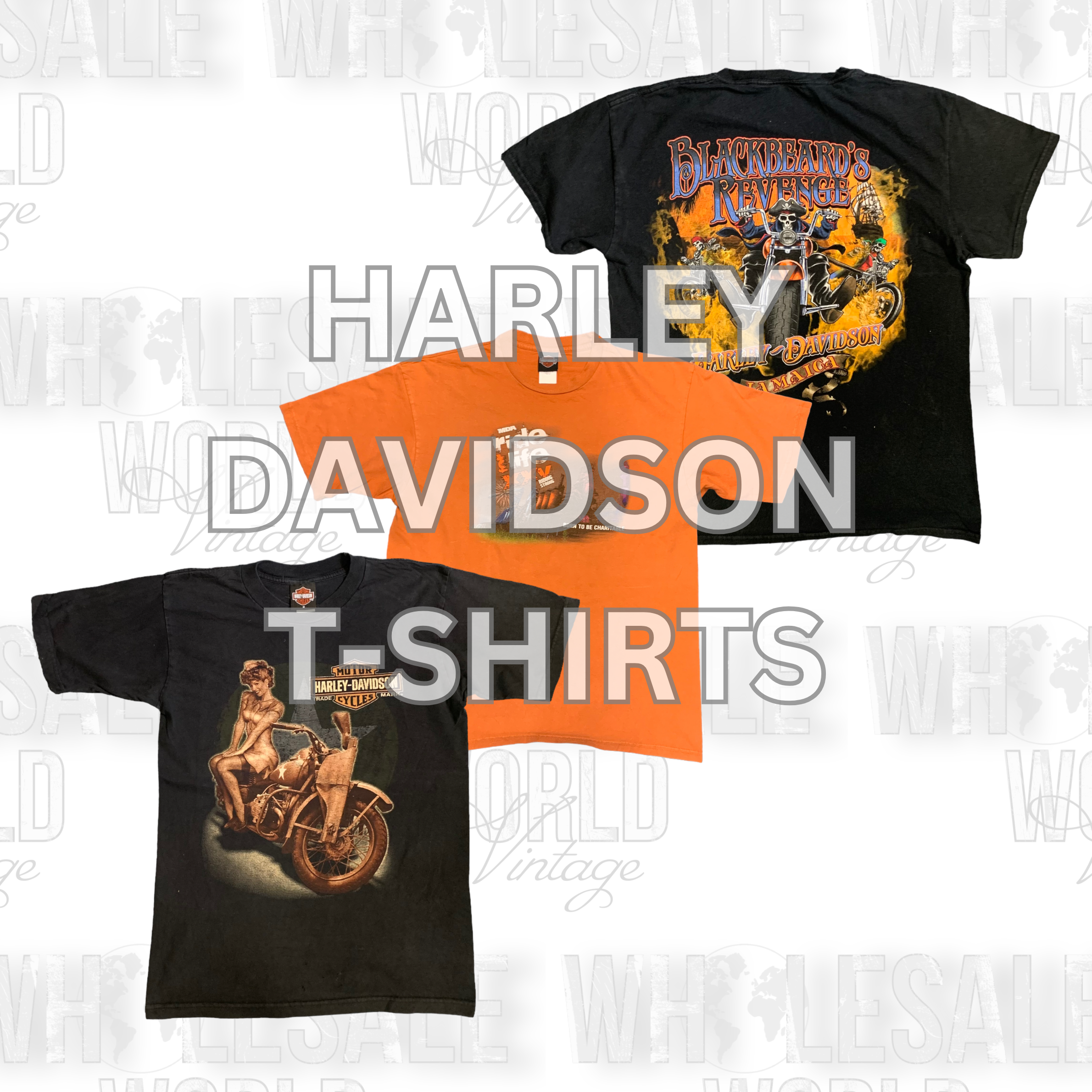 HARLEY DAVIDSON T-SHIRTS - GRADE A - 50 Stück