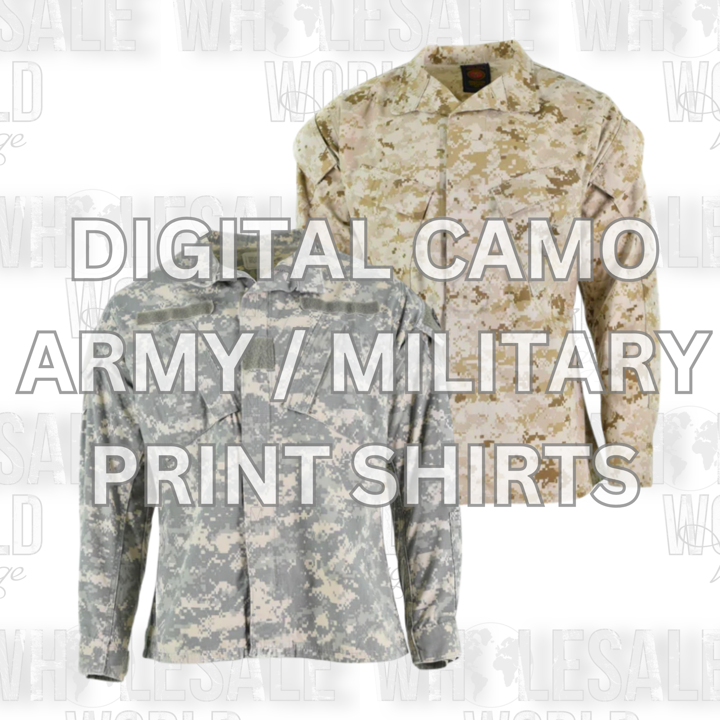 CHEMISES À IMPRESSION CAMOUFLAGE NUMÉRIQUE ARMÉE /..
