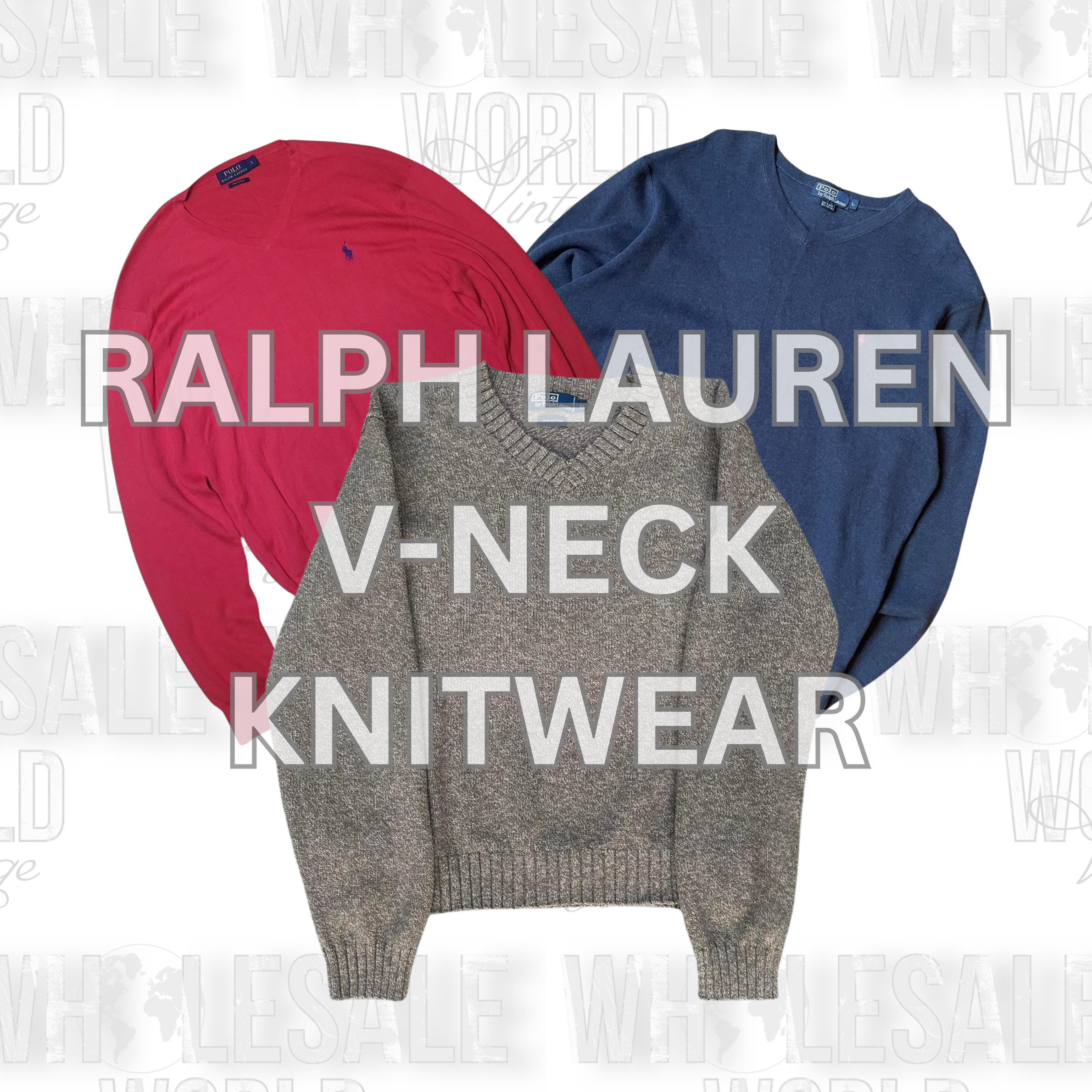 RALPH LAUREN V-NECK KNITWEAR - GRADE A