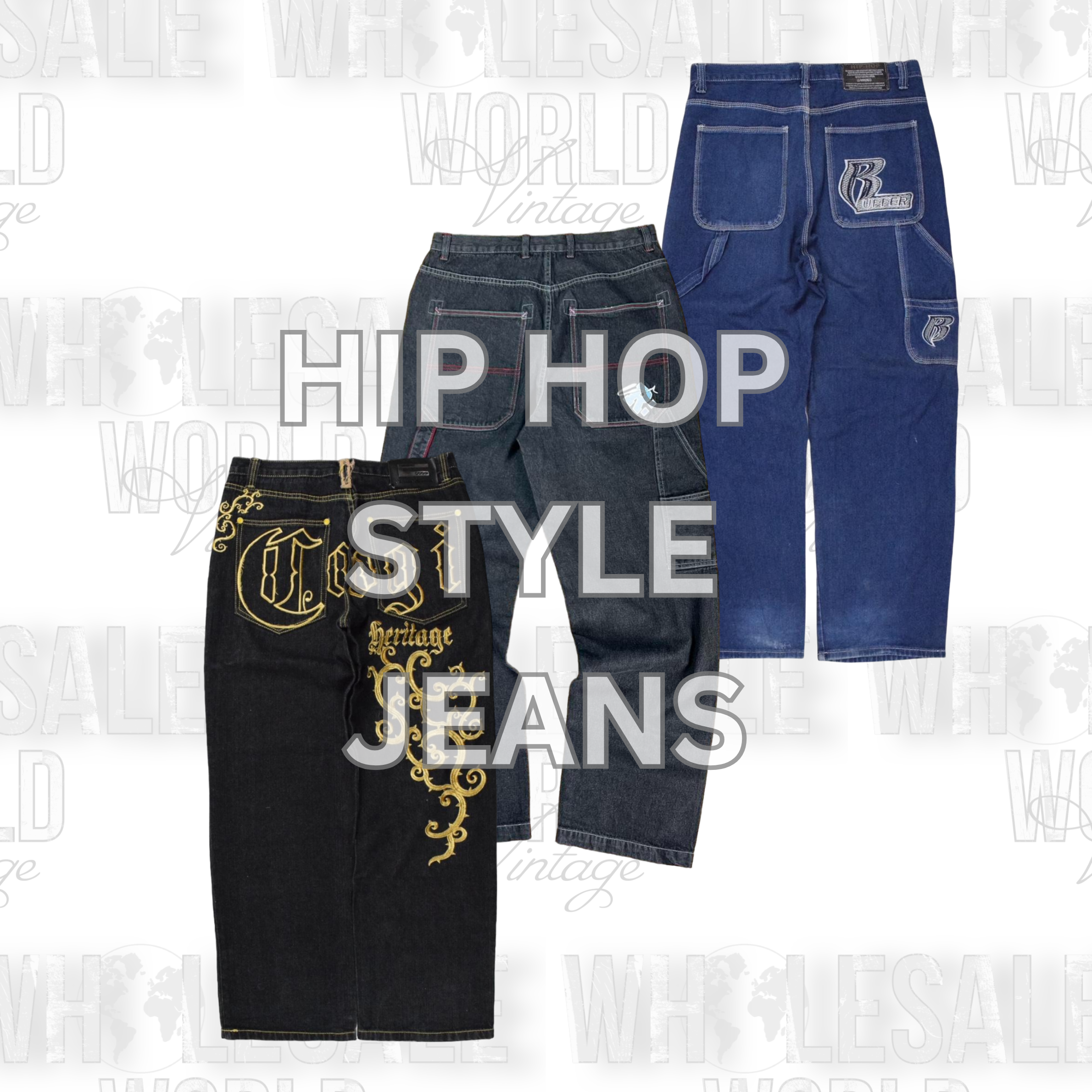 Y2K HIP HOP STYLE JEANS - GRADE A
