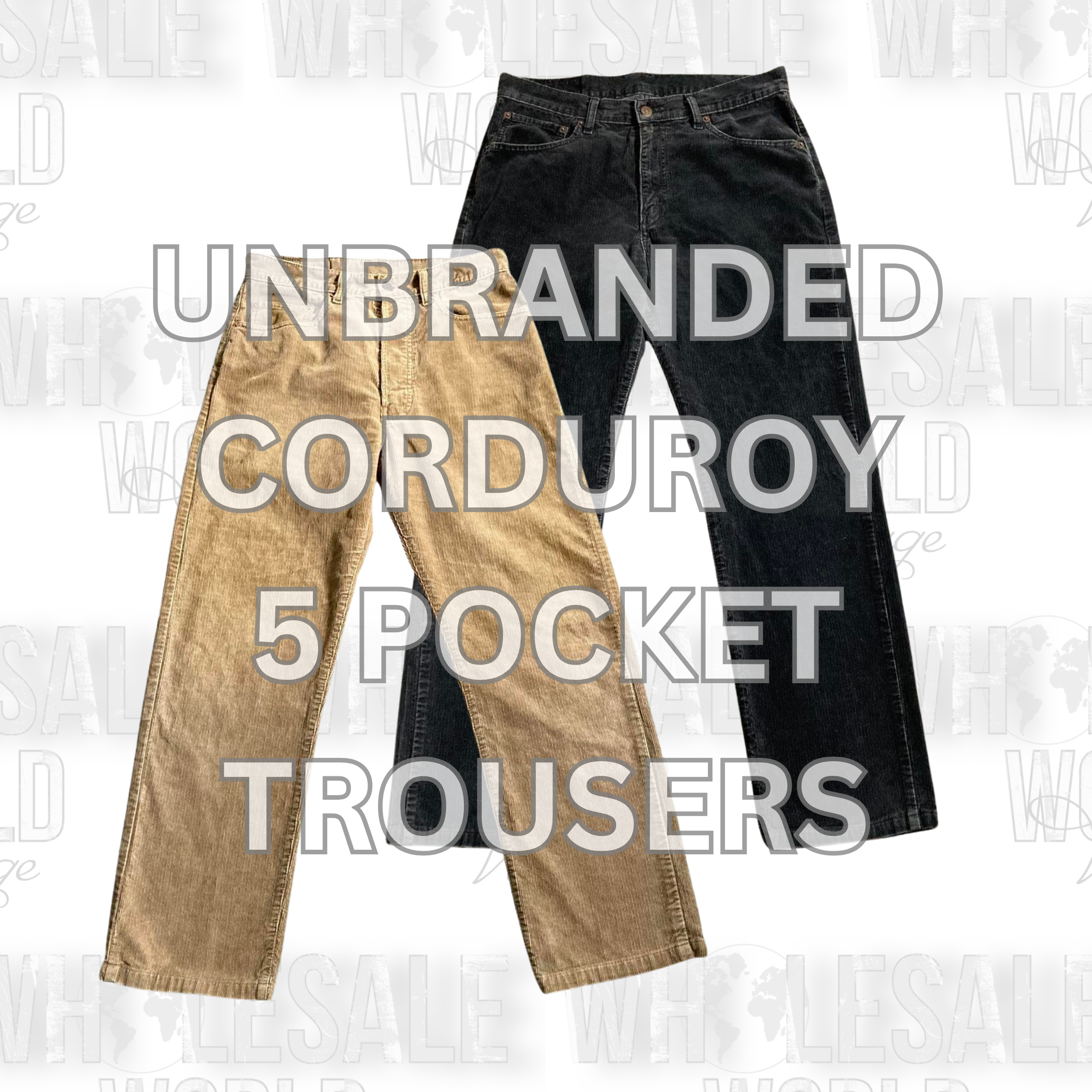 UNBRANDED 5 POCKET CORDUROY TROUSERS - GRADE A