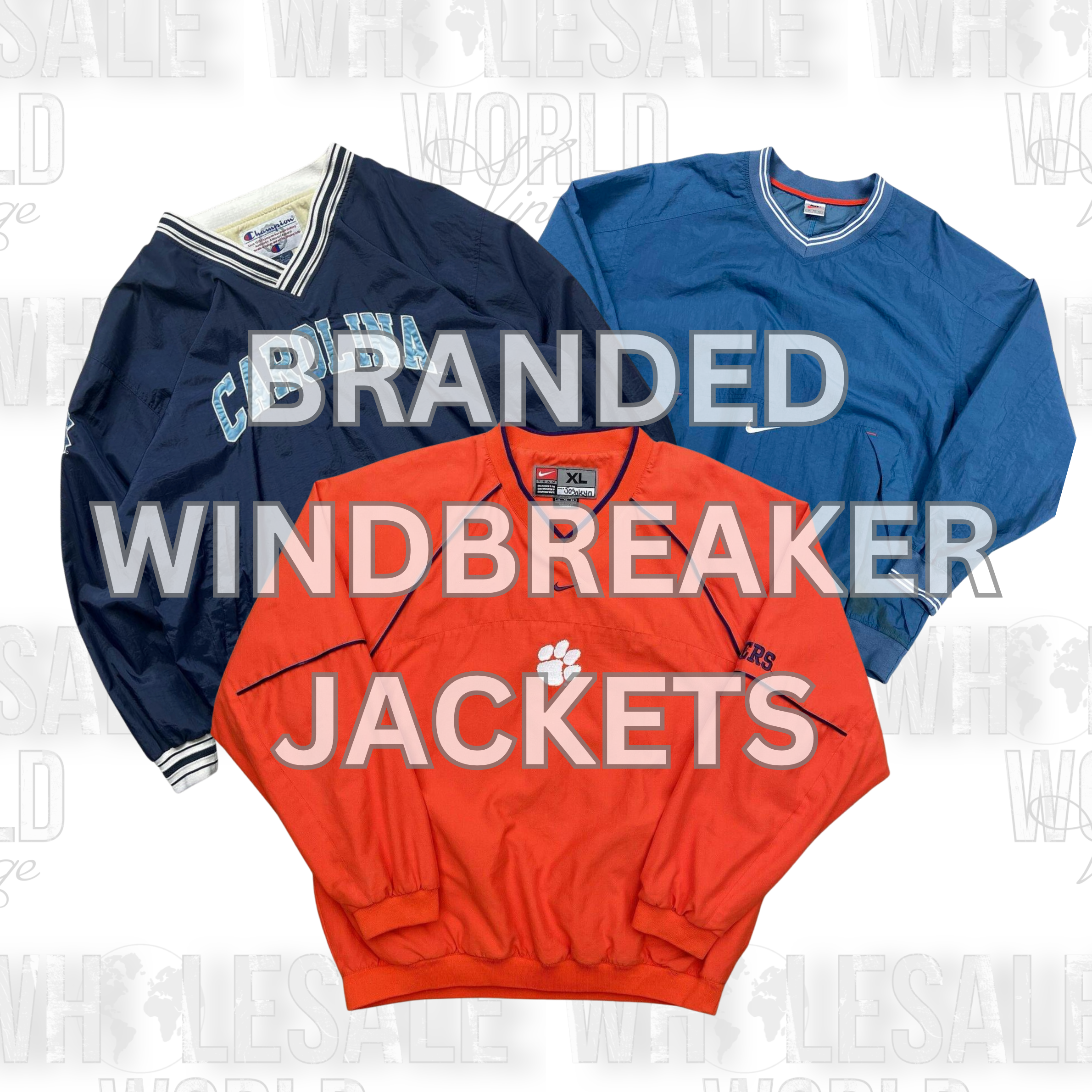 BRANDED WINDBREAKER JACKETS - GRADE A
