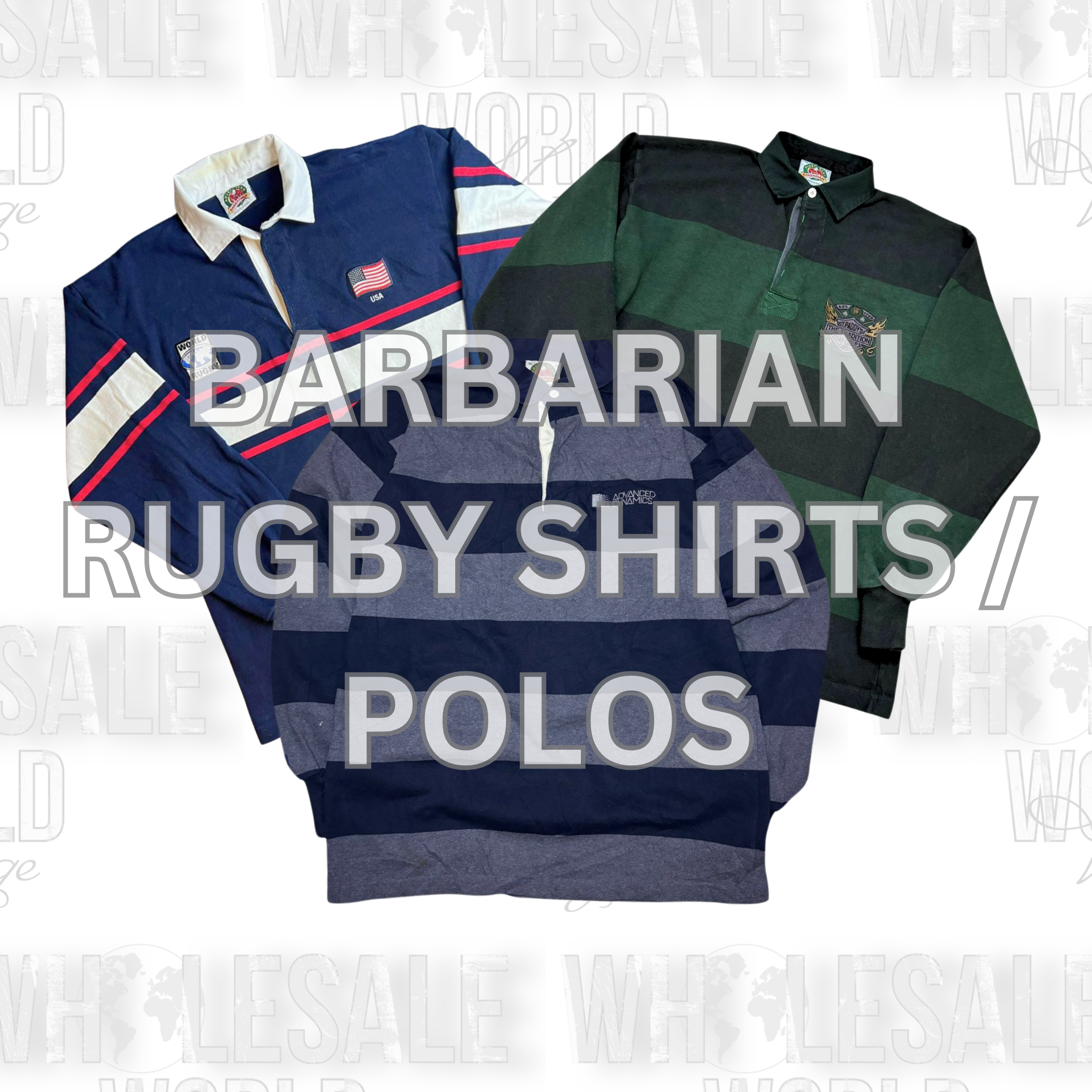 T-SHIRTS / POLOS DE RUGBY BARBARE - GRADE A