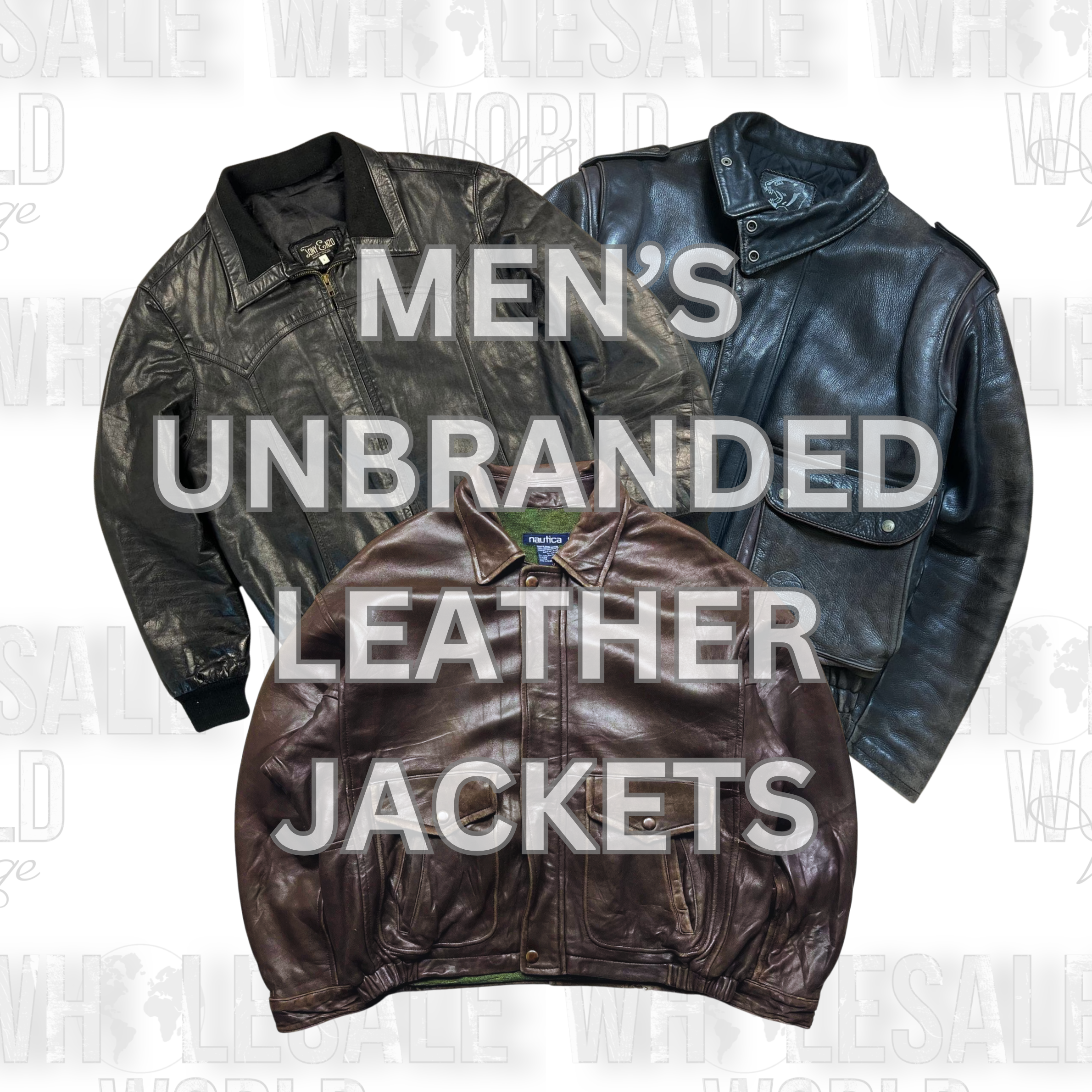 VESTES EN CUIR POUR HOMMES SANS MARQUE - GRADE A