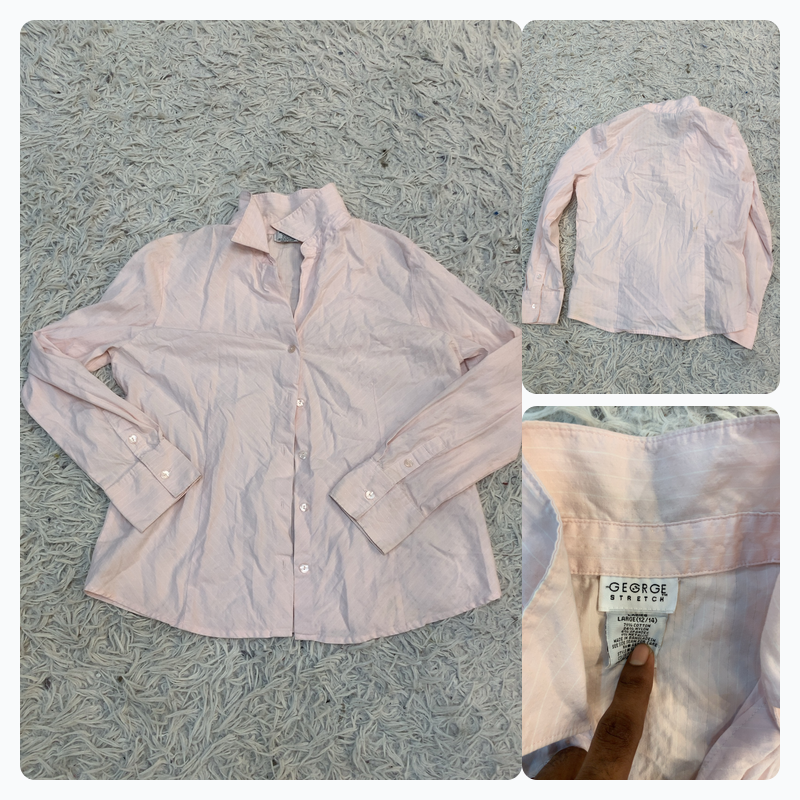 George Stretch Pink Button-Up Shirt
