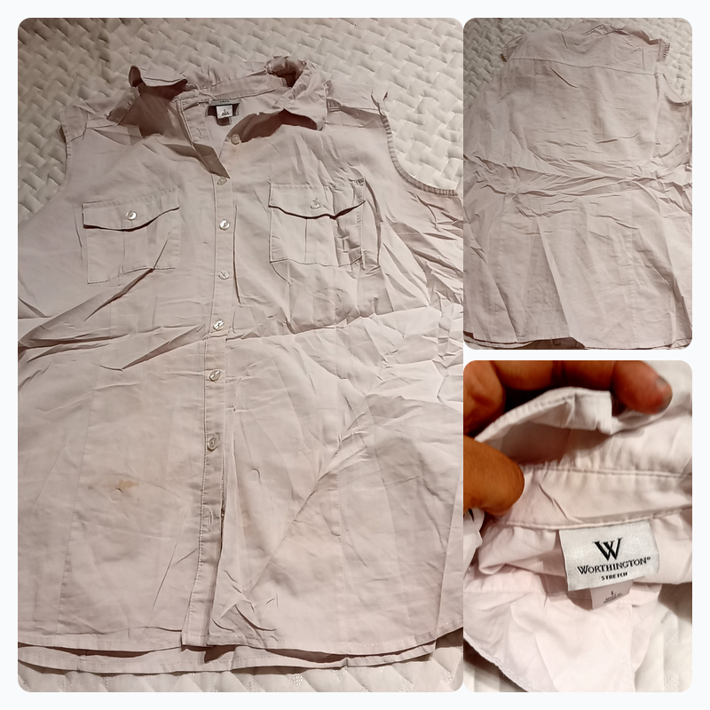 Worthington Stretch Sleeveless Button-Down Shirt i..