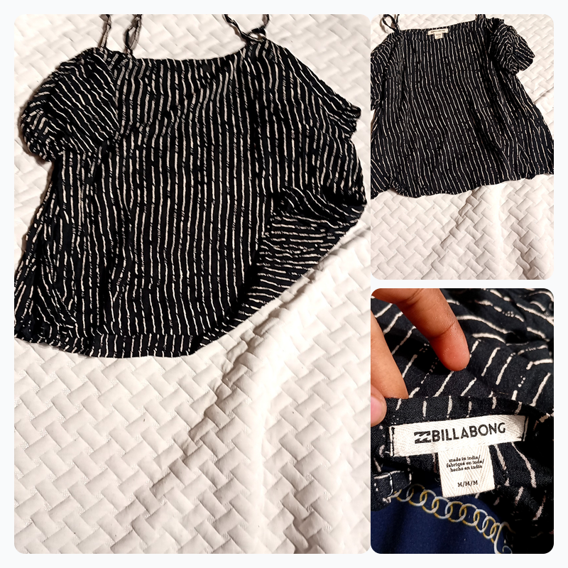 Billabong black-and-white striped cami top (M)