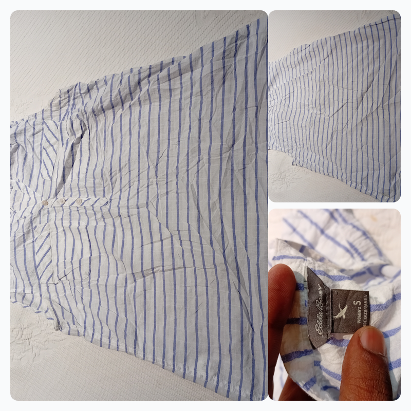 Eddie Bauer Women’s Sleeveless Striped Blouse Top ..