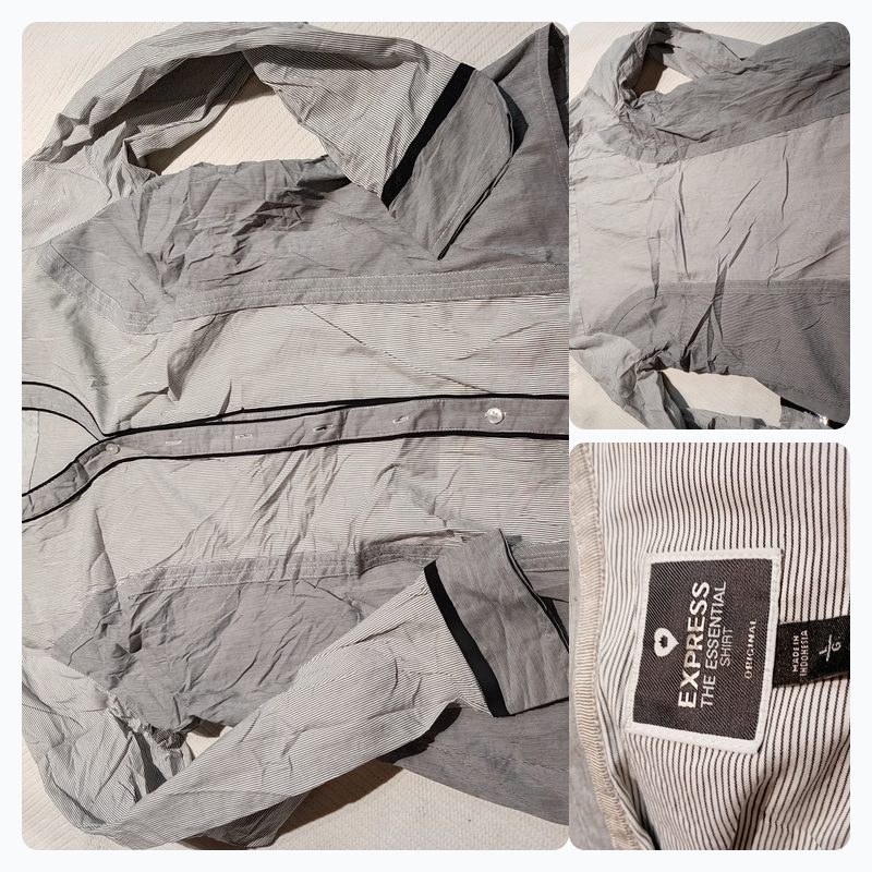 Express The Essential Shirt pinstripe button-up wi..