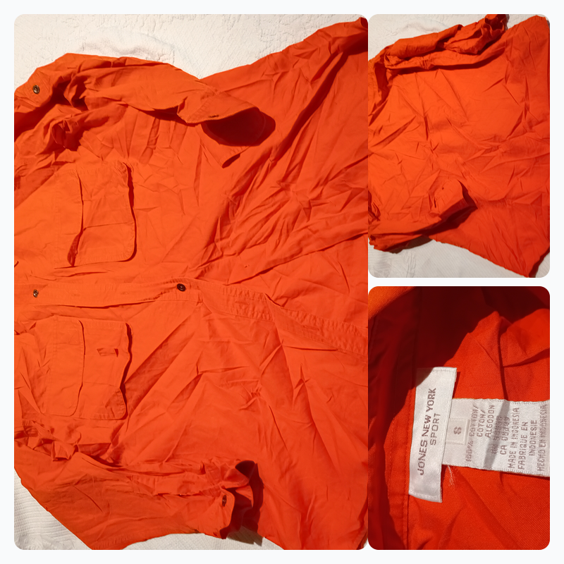 Jones New York Sport Orange Cotton Workwear Shirt ..