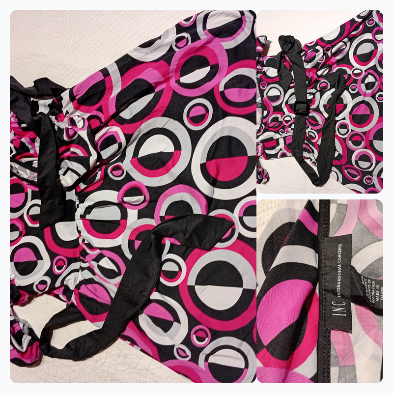 INC International Concepts Pink & Black Circle Pri..