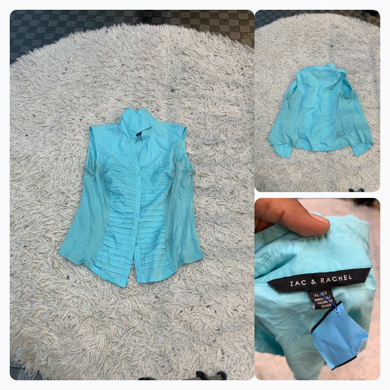 Zac & Rachel Sleeveless Button-Up Blouse
