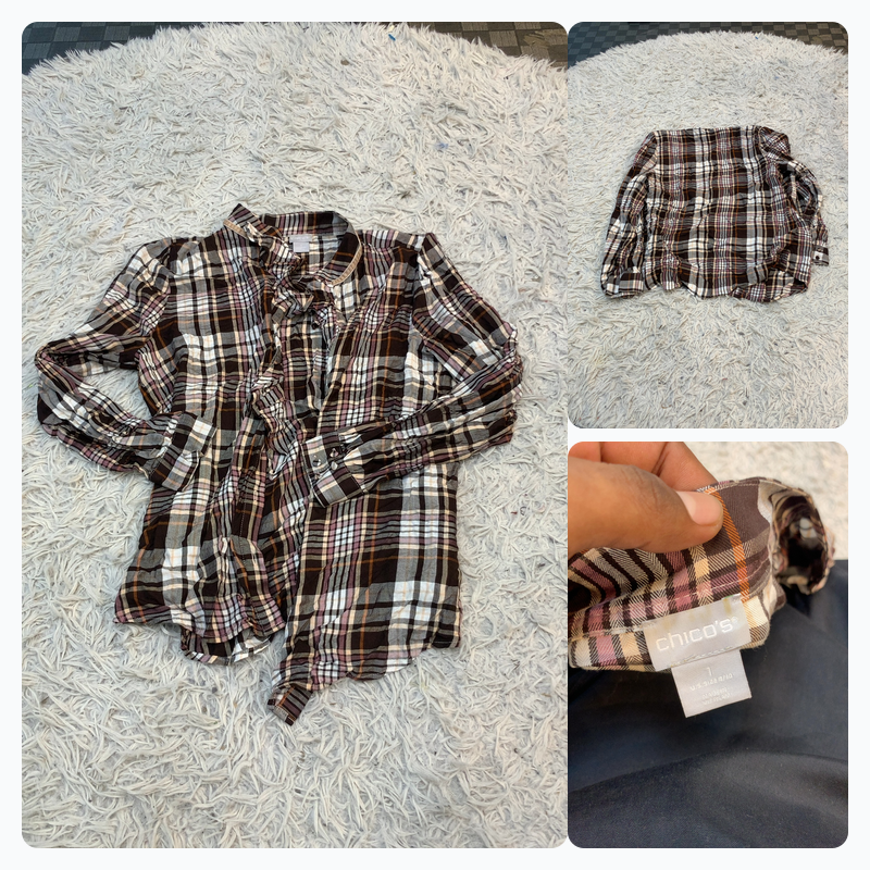 Chico's Plaid Button-Up Shirt