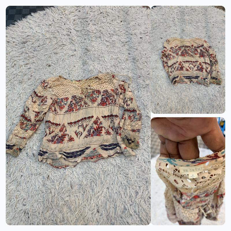En Creme Floral Print Blouse