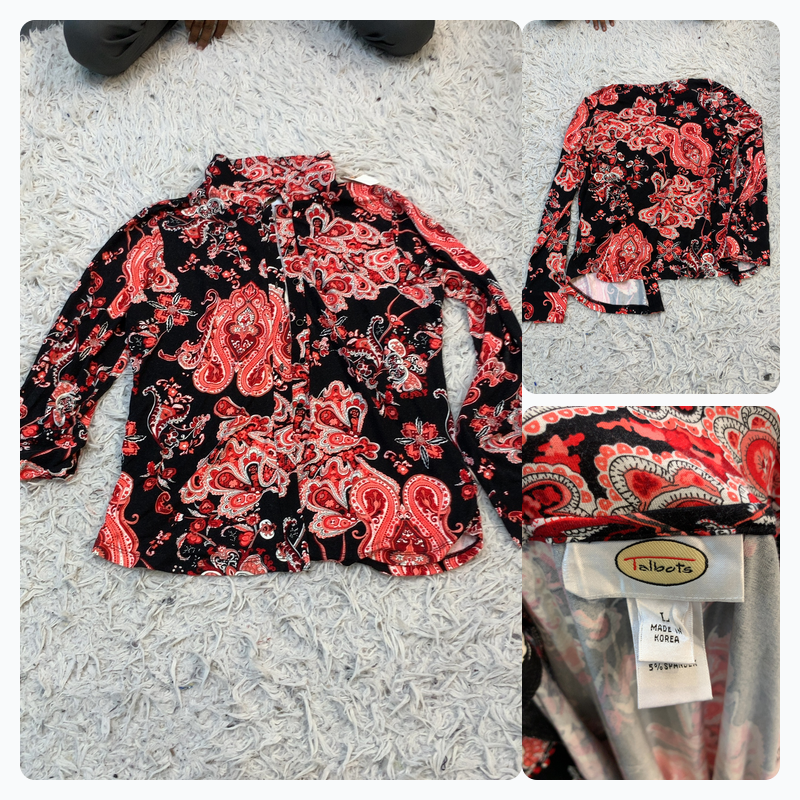 Talbots Paisley Print Button-Up Shirt