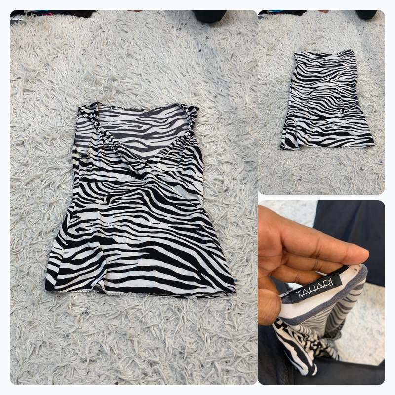 Tahari Zebra Print Mini Dress