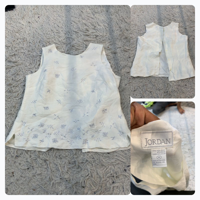 Jordan White Sleeveless Blouse