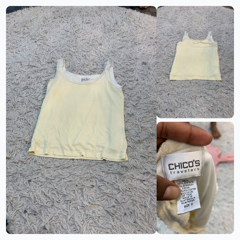 Chico's Travelers Lace Trim Tank Top