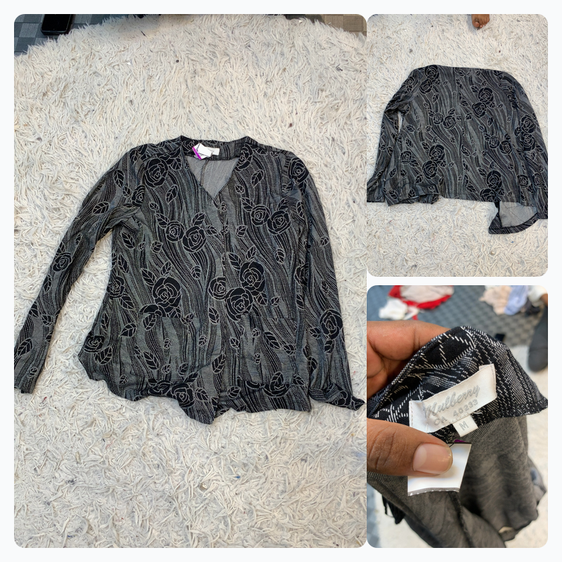 Mulberry Floral Print Long Sleeve Blouse