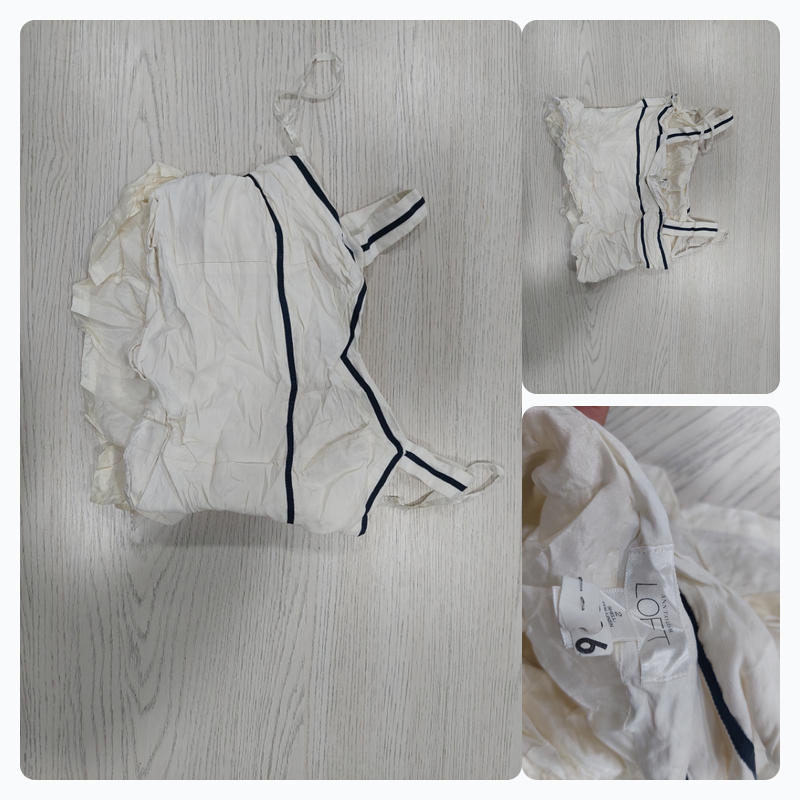 LOFT White Linen Blend Top